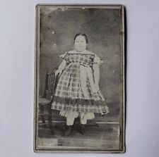 Antique CDV Photograph Plus Size Girl Woman Possible Circus Fat Lady Decatur IL picture