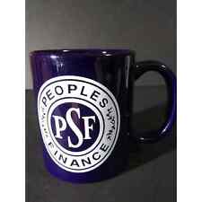 Peoples Finance PSF Coffee Cup Mug Blue White Advertising picture