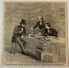 1877 magazine engraving~ MICHAEL FARADAY'S MASTER SHOWING THE BOY'S MACHINE picture