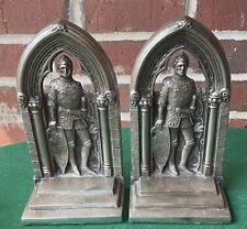 Gorham Co. bookends, Knight in Archway, dated 1931, 10+ Pounds picture