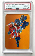 PSA 10  - 1985 Hasbro Transformers Card # 1 Optimus Prime  Rookie Card - POP  11 picture