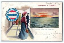 1905  Board SS Siberia Pacific Mail Golden Gate San Francisco Vintage Postcard picture