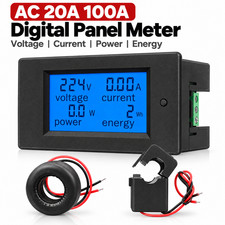 AC 20A 100A Digital Panel Meter Monitor Watt Kwh Power Energy Voltmeter Ammeter picture