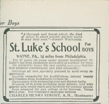 1910 St Lukes School For Boys Wayne PA Charles Henry Strout Vintage Print Ad CO2 picture