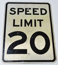 Vintage Speed Limit 20 Authentic Retired Street Road Sign Garage  18 x 24