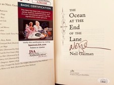 Neil Gaiman signed The Ocean at End of the Lane hardcover first edition book JSA picture