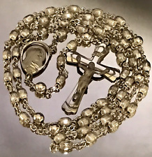 VINTAGE ALL STERLING SILVER ROSARY by HAYWARD - 20