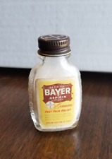 Vintage Bayer Aspirin 24 tablet size  Embossed Glass Bottle metal cap w/ product picture