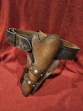 Antique Leather Old West Holster And Early 1900s Military Leather Gun Belt picture