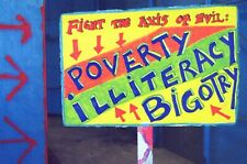 Fight Axis Of Evil: Poverty Illiteracy Bigotry Free Expression UNP 4x6 Postcard picture