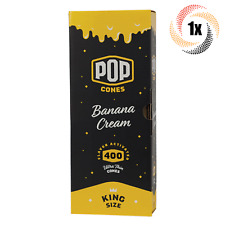 1x Box Pop Banana Cream Cones | 400 Cones Each | King Size | + 2 Free Tubes picture