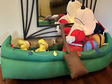 Gemmy Christmas Snoopy Canoe Animatronic Inflatable Peanuts Snoopy Woodstock 6
