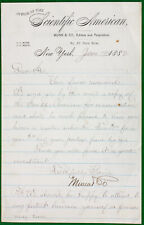 Original 1882 Scientific American Subscription Letter w/O.D. Munn Signature picture