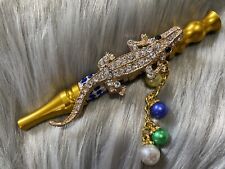 Luxury Gator Hookah/Blunt Tip - Bedazzled & Boujee (Gold) picture