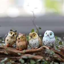 4PCS Owl Figurine Miniature Animal Figure Tiny Bird Statue Resin Terrarium Decor picture