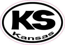 3X2 Oval KS Kansas Sticker Vinyl State Vehicle Window Stickers Car Bumper Decal picture