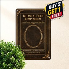 Herbal Remedies Encyclopedia Sign Antique Apothecary Kitchen Tin Metal Plaque picture