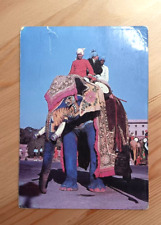 Bombay India Prince Mounted on Blue Elephant Postcard 1991 Stamped 7 x 5 inch picture
