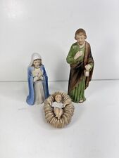 1962 Nativity Figures Porcelain Set Virgin Mary, Joseph W/ Lantern, & Baby Jesus picture