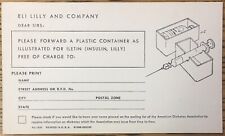 Eli Lilly & Company Vintage Insulin Order Form Postcard, Syringe Card picture