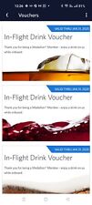 DELTA AIRLINES Alcohol Drink Vouchers - 5 Drink Vouchers Expires Jan 2025 picture