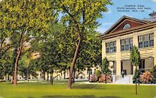 State School for Deaf Delavan Lake Wisconsin linen postcard picture