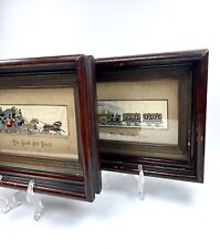 Original Set Stevengraph Antique English Woven Silk With Advertising Backplate picture