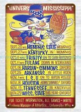 1958 Mississippi College Football Schedule metal tin sign picture