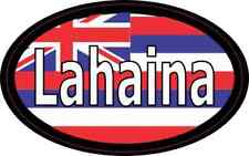 4in x 2.5in Oval Hawaii Flag Lahaina Sticker Car Truck Vehicle Bumper Decal picture