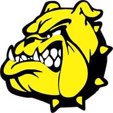 3in x 3in Yellow and Black Bulldog Vinyl Sticker Car Truck Vehicle Bumper Decal picture