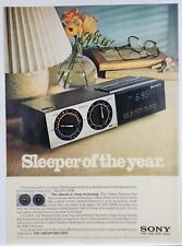 1981 Sony Clock Radio ICF-C55W Vintage Print Ad Man Cave Poster Art Deco 80's picture