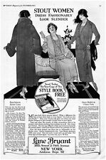 1923 Lane Bryant Coat Vintage Print Ad Stout Slender Paris Style Plus Size   picture