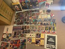 VTG 90s large LOT OF COMIC PROMO UNCUT CARDS Coloring Books DC MARVEL BOOK RARE picture