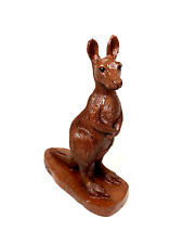 Vtg Red Mill Mfg Kangaroo Figurine Pecan Resin Signed 2001 Numbered Made in USA picture