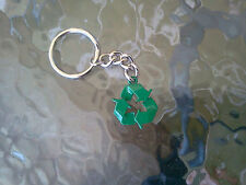USA. AMERICAN RECYCLE SYMBOL 2 KEY CHAINS WITH GREEN RECYCLE SYMBOL All New. picture