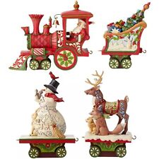 Jim Shore Heartwood Creek Christmas Train Set Bundle of 4: 1 Engine and 3 Cars picture
