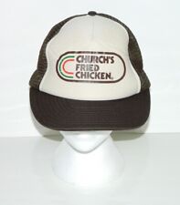 RARE Vintage Church’s Fried Chicken Restaurant Snapback Baseball Cap Cream  picture