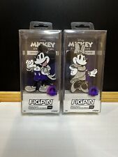 SET OF TWO Limited Disney Platinum 100 Mickey 1140 & Minnie Mouse 1139 FiGPin picture
