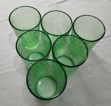 Vintage Uranium Depression Glass Green Juice Cups 