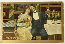 Antique 1909 Postcard Romance Drinking Alcohol Love Humor Wine Ottumwa Iowa picture