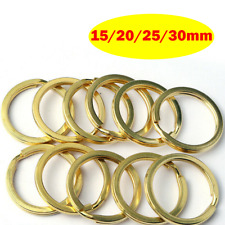 15mm -30mm 20-100pcs Flat Wire Solid Brass Split Rings Double Hoop Loop Key Ring picture