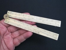1800s Vtg Pocket Sector Rule / Proportional Scale Calculator Math Antique Tool picture