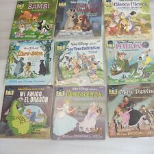 Vtg Walt Disney Asst Fairy Tale 9 Story Books With 33  1/3 RPM 7