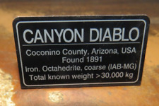 CANYON DIABLO meteorite display label, Aluminum picture