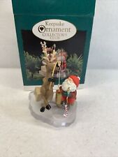 1995 Fishing for Fun ~ Santa & Reindeer Ice Fishing ~ Clip-On Hallmark Ornament picture