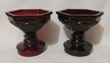 Avon Vintage The 1876 Cape Cod Collection Ruby Red Pedestal Bowl Candy dish picture