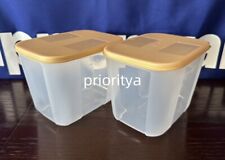 Tupperware Freezer Mates Small Deep Container 1.2 L Set of 2 Gold Seal New picture