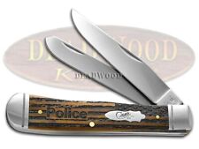 Case xx Knives Police Everyday Heroes Antique Bone Trapper Pocket Knife 58182P picture