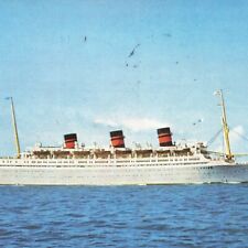 Queen of Bermuda BMU 1958 DB Ocean Liner Passenger Seas Postcard picture