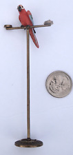 Vtg Miniature Parrot on metal brass perch picture